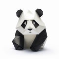 Bold Origami Panda: A Stunning Uhd Image In The Style Of John Wilhelm