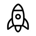 Bold Outline Rocket Launch Icon for Space Exploration and Technology Industry Royalty Free Stock Photo