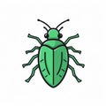 Bold Outlines And Flat Colors: Vector Beetle Insect Icon Royalty Free Stock Photo