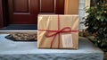 bold package on door Royalty Free Stock Photo