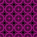 Bold Pink Mandala Circle and Diamond Design on Black Background Royalty Free Stock Photo