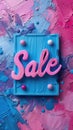 Pink and Blue Sale Sign. Background for Instagram Story, Banner