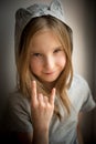 Bold Preteen girl. Royalty free stock photo