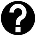 Bold Question Mark Icon Symbol on Black Circle Information Sign Design Royalty Free Stock Photo