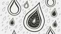 Bold Raindrop Pattern with Outlines, vector design Generative AI Royalty Free Stock Photo