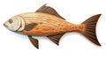 Bold And Realistic Wood Fish Illustration With Hyper-detailed Renderings