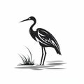 Bold And Recognizable Heron Silhouette Design