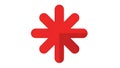 A bold red asterisk symbol on a clean white background Royalty Free Stock Photo
