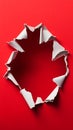 Red Background with Torn Paper Hole Good Resolution Stock Photo Royalty Free Stock Photo