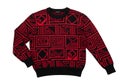Bold Red and Black Geometric Patterned Crewneck Sweater Royalty Free Stock Photo