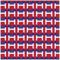 Bold Red, Blue, and White H-Shaped Geometric Design with Dynamic Symmetry. Graphic Art Patterns for Creative Textile and Digital Royalty Free Stock Photo