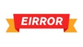 Bold Red Error Ribbon Banner Vector for Alerts and Warnings, vector design Generative AI Royalty Free Stock Photo
