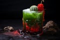 Bold Red green cactus cocktail. Generate Ai Royalty Free Stock Photo