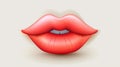 Bold red lips create an eyecatching kiss, captured in a clean vector style on a pure white background Royalty Free Stock Photo