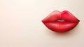 Bold red lips create an eyecatching kiss, captured in a clean vector style on a pure white background Royalty Free Stock Photo
