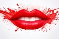 Bold red lipstick smear on white background - vibrant color and texture, makeup artistry and allure Royalty Free Stock Photo