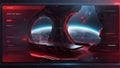 bold red sci-fi web design: futuristic high-tech atmosphere. ai generated Royalty Free Stock Photo