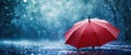 Bold Red Umbrella Braving A Fierce Storm With Determination And Resilience Royalty Free Stock Photo