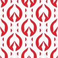 Bold Red And White Pattern On White Background With Eastern-inspired Motifs