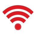 Bold Red Wi-Fi Signal Icon Communicating Wireless Network Connectivity Royalty Free Stock Photo