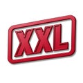 Bold red xxl logo with 3d effect isolated on white background Royalty Free Stock Photo
