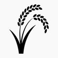 Bold rice stalk black solid icon Royalty Free Stock Photo