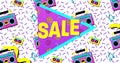 Bold Sale Advertisement in Retro Eighties Style 4k