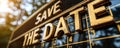 A bold SAVE THE DATE reminder on a wall calendar symbolizing important events, deadlines, appointments, and time management Royalty Free Stock Photo