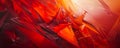 Bold scarlet abstract backdrop with sharp, angular shapes and lines, creating a dynamic and