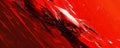 Bold scarlet abstract backdrop with sharp, angular shapes and lines, creating a dynamic and
