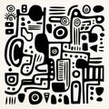 Bold And Serene: Abstract Graphic Drawing Inspired By Mr. Doodle