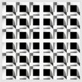 Bold Shadows: A Sculptural Square Pattern In Black And Grey Royalty Free Stock Photo