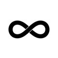 Black Infinity Symbol on a White Background sign Royalty Free Stock Photo