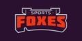 Bold sports font for fox mascot logo. Text style lettering for esport, fox mascot logo, sport team, college club. Font