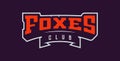 Bold sports font for fox mascot logo. Text style lettering for esport, fox mascot logo, sport team, college club. Font