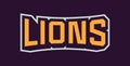 Bold sports font for lion mascot logo. Text style lettering for esport, lion mascot logo, sport team, college club