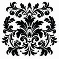 Bold Stencil Damask Design On White Background Royalty Free Stock Photo