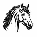 Bold Stencil Horse Head Illustration On White Background