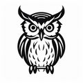 Bold Stencil Owl Vector Illustration For Graphic Design