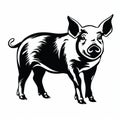 Bold Stencil Pig Outline Svg Cutout Shape Clip Art