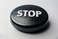 Bold Stop Button on White Background Royalty Free Stock Photo