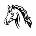 Bold And Streamlined Horse Head Drawing On White Background Royalty Free Stock Photo