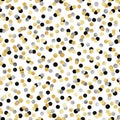 Gold, Silver, and Black Confetti Seamless Pattern