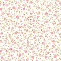 Pink and Gold Confetti Seamless Pattern Royalty Free Stock Photo