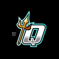 Bold and strong logo design initial Q trident Royalty Free Stock Photo