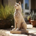 Bold Structural Designs: A Furry Fox Statue On Pathway