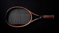 Bold And Stylish Black Tennis Racket With Polished Craftsmanship