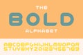 Bold stylish bright font. Trendy vector English alphabet. Simple minimalistic Latin letters and numerals