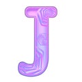 Purple color Alphabet Letter J Royalty Free Stock Photo