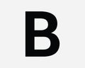 Bold Symbol Icon. B Text Word Document Doc Text Thick Edit Writing Capital Letter Alphabet Black White Sign Symbol EPS Vector
